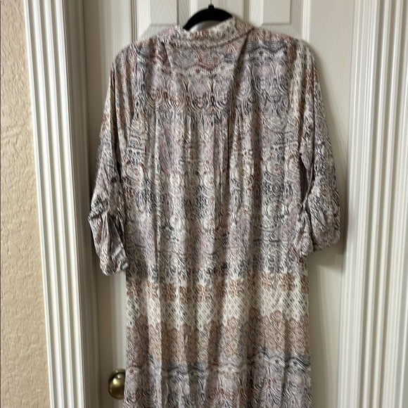 Savanna Jane Red and Blue Bishop Sleeve Shirt Dress - Picture 6 of 6